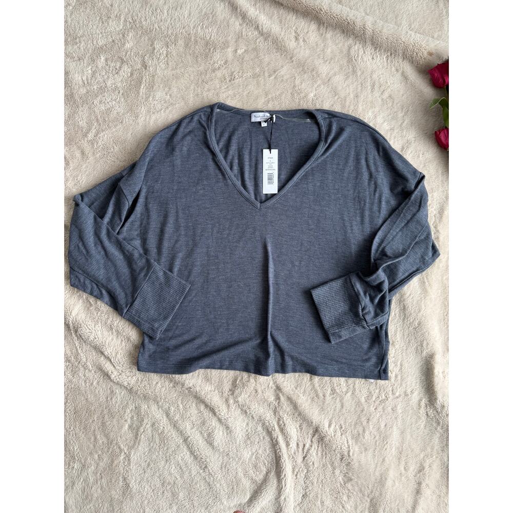 Michael Stars  Patty V-Neck Top Heather Size Large NWT